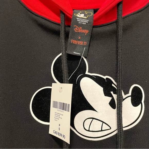 NEW Forever 21 x Disney Mickey Mouse Cropped Hoodie (size S) - Picture 3 of 4